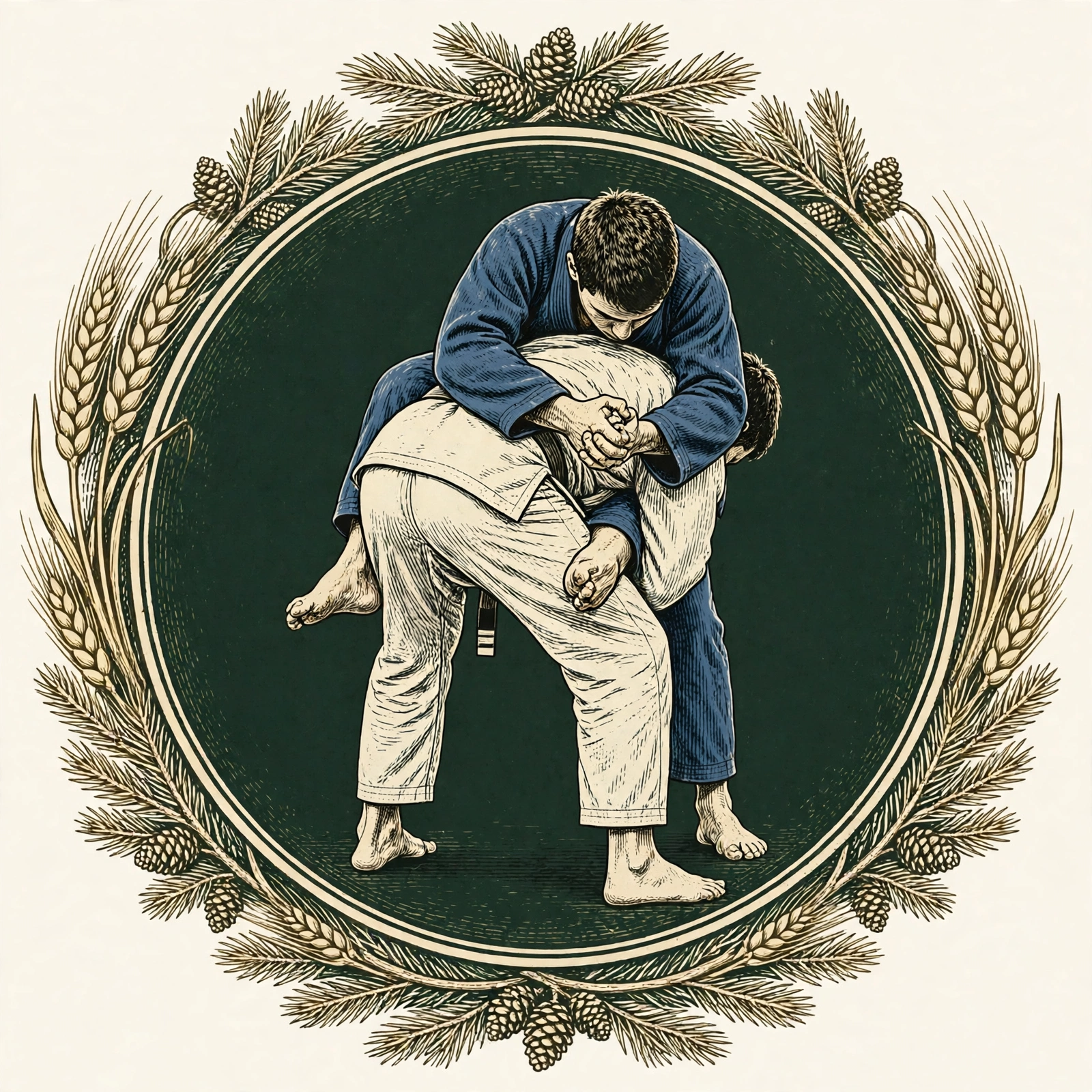 Back takes artwork — taking the back of a turtled opponent