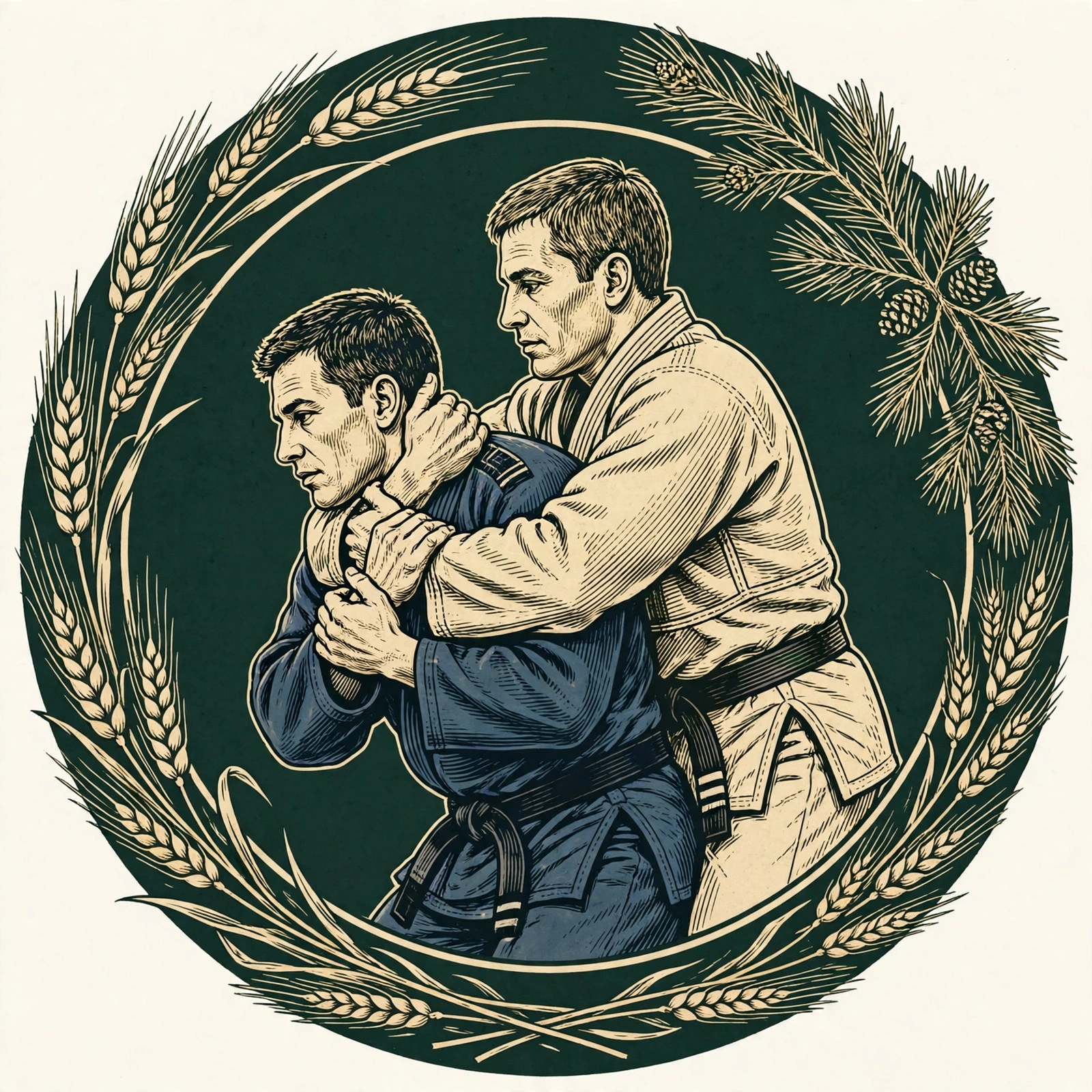 Chokes artwork — rear naked choke from behind