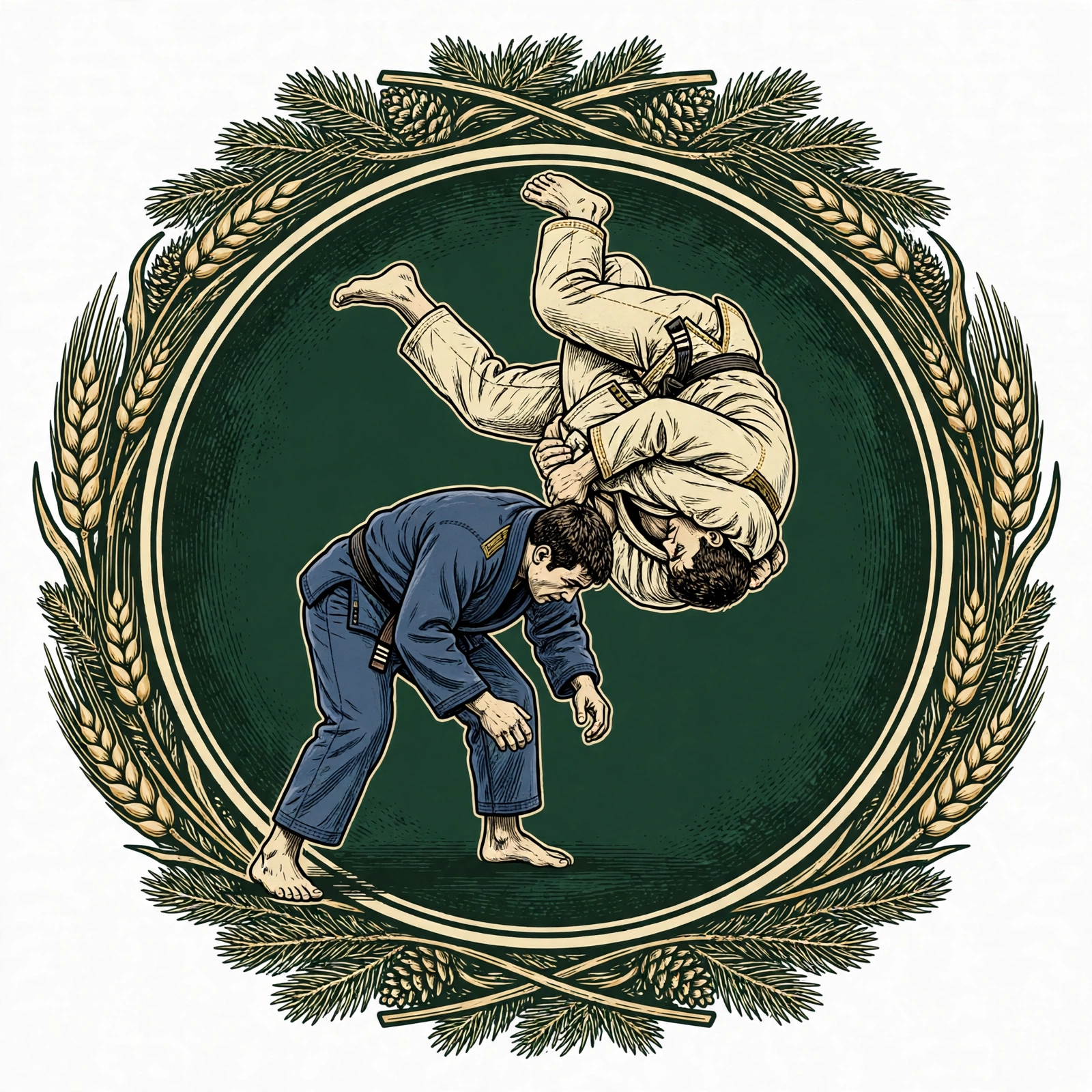 Flying moves artwork — airborne flying entry over a bent-forward opponent