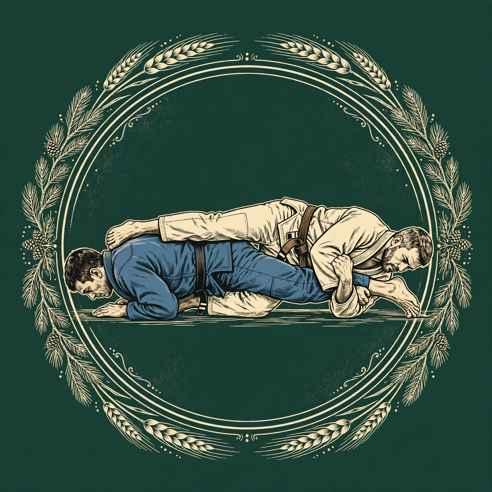 Leg locks artwork — straight ankle lock